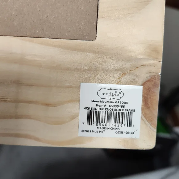 NWT! Mud Pie "We Tied The Knot" 4 X 6 Block Frame - Picture 3 of 3